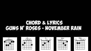 Chord & Lyrics November Rain - Guns N'Roses