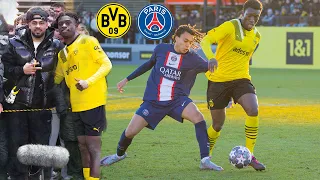 U 19 BVB Juwel Bamba zerstört Ethan Mbappe l Borussia Dortmund VS Paris Saint Germain