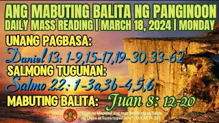 FSMJ | MARCH 18, 2024 | DAILY MASS READING | ANG MABUTING BALITA NG PANGINOON | ANG SALITA NG DIYOS