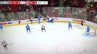 Kirby Dach surprises Radko Gudas with a big hit who tries to retaliate later on the same shift