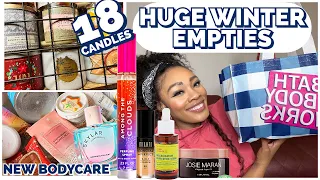 MASSIVE WINTER EMPTIES! CANDLES, PERFUME, BODY CARE, MAKEUP, & MORE! + MY NEWEST PARTNERSHIP 👀👀👀