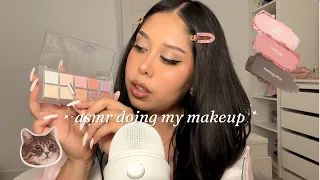 ASMR | ♥ I was in a chatty mood lol (playing with new eyeshadow palettes, viral sunset blush, & )