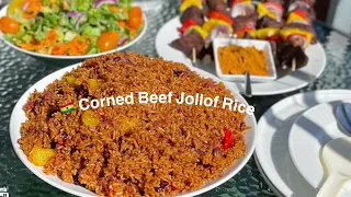 🇬🇭 Jollof Rice | Corned Beef & Assorted Vegetable Jollof Rice | #eps2 | Recipe | Lovystouch