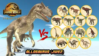 (JWE2) ALLOSAURUS V2.0 vs ALL UNITS DINOSAURS - Animal Revolt Battle Simulator New