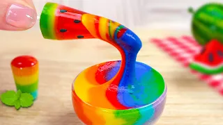 Rainbow Watermelon Jelly Making 🍭🌈 Mini Jelly Dessert Ideas for Cold Day 🌈 Wee Wonder Cakes
