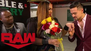 Angel Garza presents flowers to Nia Jax: Raw, April 26, 2021