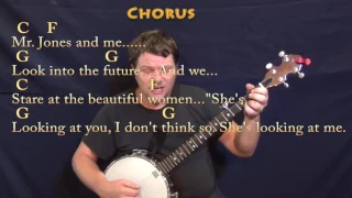 Mr. Jones (Counting Crows) Banjo Cover Lesson in C with Chords/Lyrics