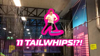 WORLD RECORD 11 TAILWHIPS!? CALLING THE SHOTS ON A TRAMPOLINE SCOOTER