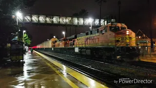 BNSF, Metrolink, and Amtrak Trains at Irvine Station