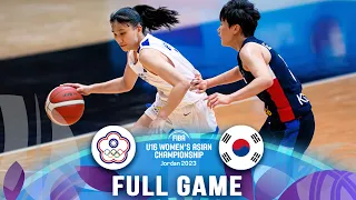 Chinese Taipei v Korea | Full Basketball Game | FIBA U16 Women's Asian Championship 2023 -Division A