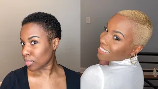 Watch Me CUT, SHAPE UP + BLEACH my Short Natural Hair | Nia Hope