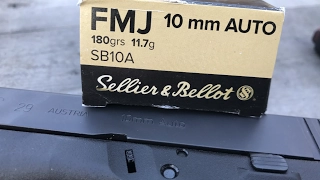 10mm Auto (10x25mm), 180gr FMJ (SB10A), Sellier and Bellot, Velocity Test