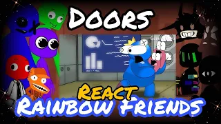 Rainbow Friends & Doors monsters react to 🌈  Friends vs  Doors Eyes and Alphabet Lore (P)Short