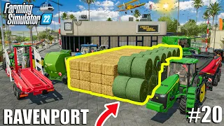 THIS is HOW I TURNED 435.000l of GRASS & STRAW into BALES | Ravenport #20 | Farming Simulator 22