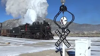 Nevada Northern locomotive 93 with ore train in Ely , Nevada yard