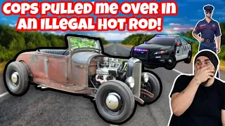 I GOT PULLED OVER IN A VERY ILLEGAL HOT ROD! HOW TO DO KUSTOM METAL WORK!