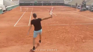 Roland-Garros 2019 : Dominic Thiem brutal practice (Court Level View)