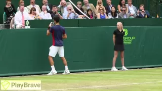 Djokovic & Dimitrov impersonate Maria Sharapova at The Boodles 2013