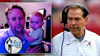 Nick Saban’s MUST SEE Reaction to a Reporter Pulling Daddy Duty During a Presser | Rich Eisen Show