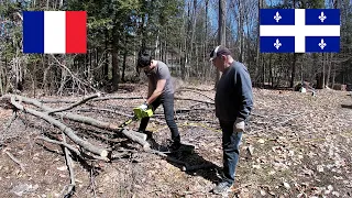 When a French Guy Learns How to Cut Wood in Quebec, Canada...