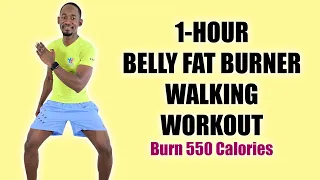 1-HOUR BELLY FAT BURNER Walking at Home Workout for A Slim Waist🔥550 Calories🔥