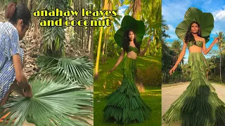 Anahaw and Coconut leaves into a two piece Mermaid Gown (natures calling)