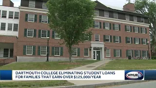 Dartmouth College eliminating student loan requirement for families that earn more than $125,000 ...