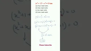 Find Number of real Roots | Quadratic Equations