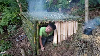 30 Days Alone Survival Instinct Off Grid Cabin - First Primitive Year at the Hut - Solo Bushcraft #2