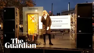 German anti-mask protester compares herself to Sophie Scholl during speech