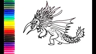 How to draw Bewilderbeast the Dragon from How to Train your Dragon