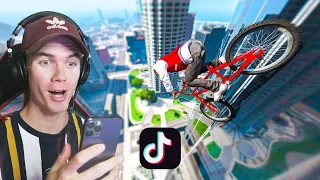 Recreating VIRAL GTA 5 STUNTS On Tik Tok! #17