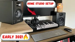 My BUDGET Home Bedroom Studio Setup 2021 | APARTMENT BEDROOM STUDIO | Music Studio Setup