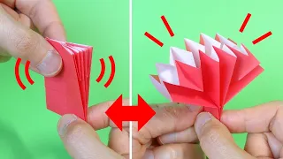 折り紙おもちゃ「ぱかぱカーネーション」Origami Toy "Bloom Carnation"