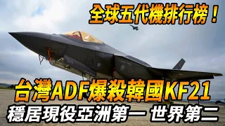 【全球五代機排行榜！】台灣ADF五代戰機上榜！爆殺韓國KF21，橫掃東南亞無人能敵，未來十年將是世界上空最先進的戰機之一！#台灣 #台灣軍武 #戰機