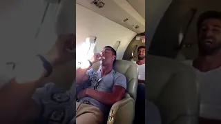 Cristiano Ronaldo got pranked in the airplane 😂 (via rickyregufe/Instagram) #shorts