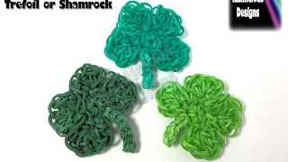 Rainbow Loom Four Leafed Clover/Trefoil/Shamrock (St Paddy's Day) Crochet Hook/Loom-less/Loomless