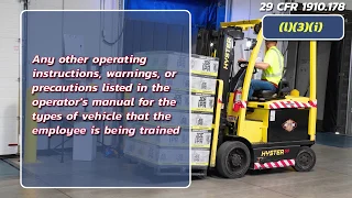 Explanation of OSHA Forklift Training Regulations