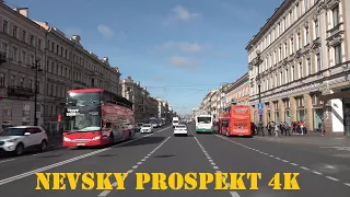 Driving in St Petersburg 4K - Nevsky Prospekt