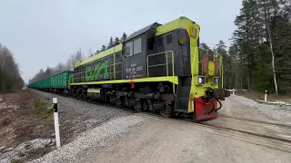 ТЭМ18-202 на перегоне Ахтме-Рауди/ TEM18-202 between Ahtme and Raudi stations