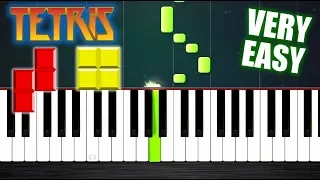 Tetris Theme but it's VERY EASY Piano Tutorial by PlutaX