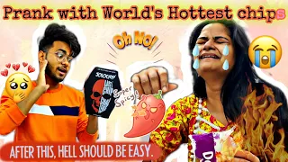 Pranking my Sister with world's hottest *JOLO CHIPS*!! 💥🔥 / Made her cried 🥺🤣 *Gone too far*😬