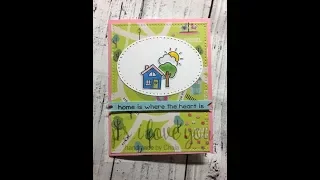 New House Card using Happy Village stamps from Lawn Fawn