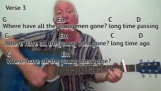 Where Have all The Flowers Gone? GUITAR LESSON play-along with chords and lyrics (Pete Seeger cover)