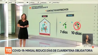 Minsal reduce días de cuarentena obligatoria #T13TeExplica