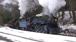 R&N 425 and CNJ 113 Double Header Steam - Minersville Santa Claus Train Rides 2014
