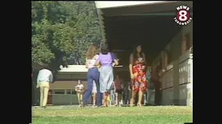 School's out early at Helix High School in San Diego area 1980