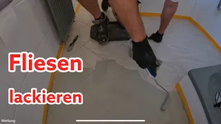 Fliesen am Boden selber lackieren DIY