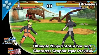 (Preview) Ultimate Ninja 5 Status Bar and Character Graphic mod For Naruto Ninja Heroes 3 PPSSPP !!!