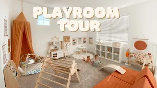 fav toys, rotation + organization for a toddler + baby || montessori inspired playroom tour